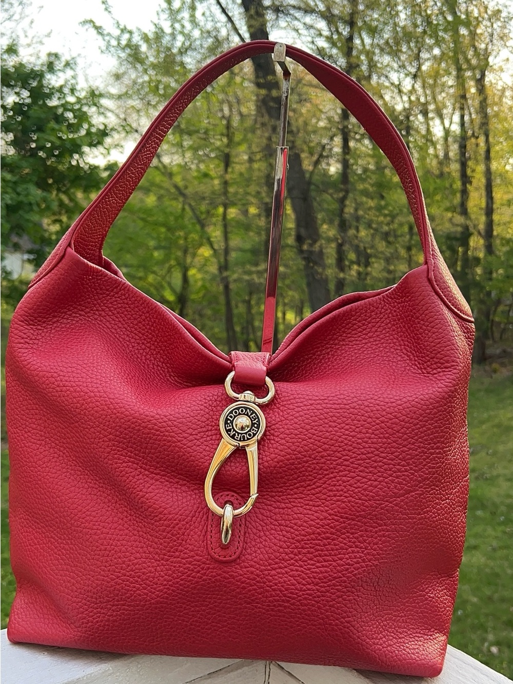 DOONEY AND BOURKE BELVEDERE LOGO LOCK SHOULDER BAG